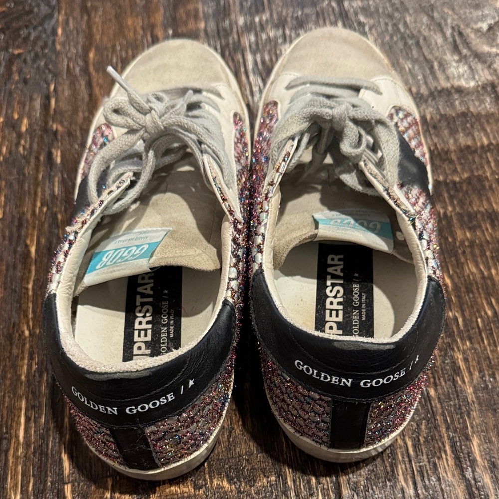 Golden Goose Sparkling Sneakers with Black and White